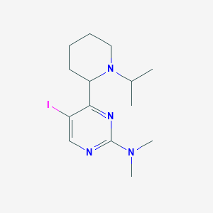 molecular formula C14H23IN4 B11796221 5-Iodo-4-(1-isopropylpiperidin-2-yl)-N,N-dimethylpyrimidin-2-amine 