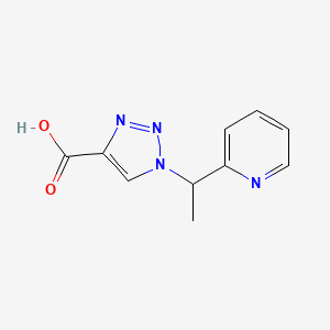 molecular formula C10H10N4O2 B11796257 1-(1-(Pyridin-2-yl)ethyl)-1H-1,2,3-triazole-4-carboxylic acid 