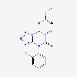 molecular formula C13H8ClN7OS B11796282 4-(2-Chlorophenyl)-8-(methylthio)pyrimido[5,4-E]tetrazolo[1,5-A]pyrimidin-5(4H)-one 