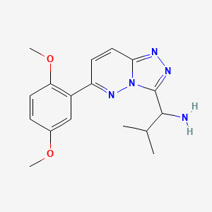 molecular formula C17H21N5O2 B11796304 1-(6-(2,5-Dimethoxyphenyl)-[1,2,4]triazolo[4,3-b]pyridazin-3-yl)-2-methylpropan-1-amine 