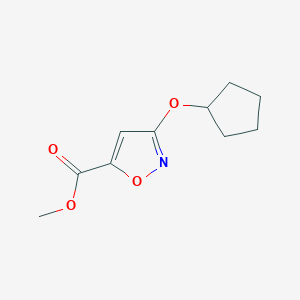 molecular formula C10H13NO4 B11796323 Methyl 3-(cyclopentyloxy)isoxazole-5-carboxylate 