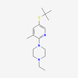molecular formula C16H27N3S B11796348 1-(5-(tert-Butylthio)-3-methylpyridin-2-yl)-4-ethylpiperazine 