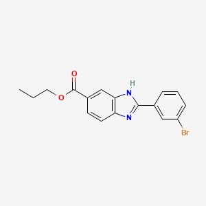 molecular formula C17H15BrN2O2 B11796349 Propyl2-(3-bromophenyl)-1H-benzo[d]imidazole-6-carboxylate 