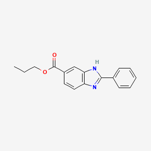 molecular formula C17H16N2O2 B11796354 Propyl 2-phenyl-1H-benzo[d]imidazole-6-carboxylate 
