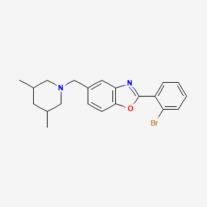 molecular formula C21H23BrN2O B11796399 2-(2-Bromophenyl)-5-((3,5-dimethylpiperidin-1-yl)methyl)benzo[d]oxazole 