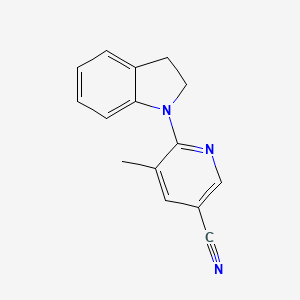 molecular formula C15H13N3 B11796517 6-(Indolin-1-yl)-5-methylnicotinonitrile 