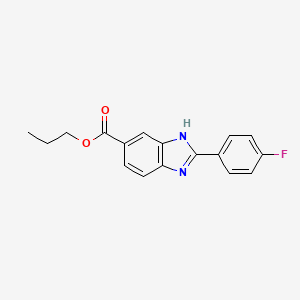 molecular formula C17H15FN2O2 B11796524 Propyl 2-(4-fluorophenyl)-1H-benzo[d]imidazole-6-carboxylate 