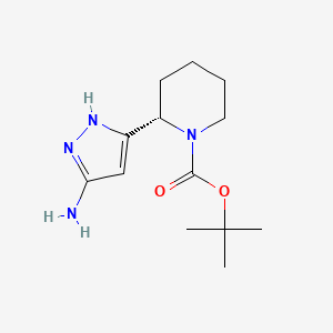 molecular formula C13H22N4O2 B11796531 tert-butyl (2S)-2-(3-amino-1H-pyrazol-5-yl)piperidine-1-carboxylate 