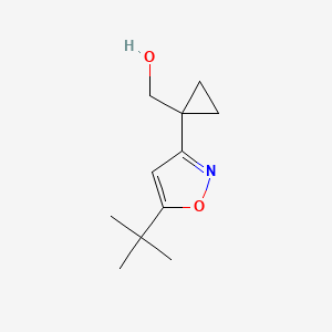 molecular formula C11H17NO2 B11796543 (1-(5-(tert-Butyl)isoxazol-3-yl)cyclopropyl)methanol 