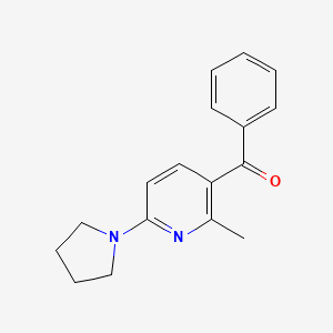 molecular formula C17H18N2O B11796619 (2-Methyl-6-(pyrrolidin-1-yl)pyridin-3-yl)(phenyl)methanone 