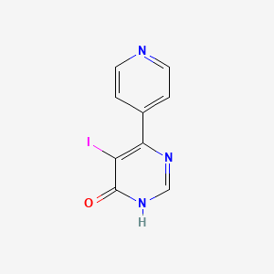 molecular formula C9H6IN3O B11796627 5-Iodo-6-(pyridin-4-yl)pyrimidin-4(3H)-one 