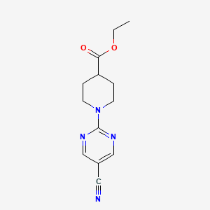 molecular formula C13H16N4O2 B11796648 Ethyl 1-(5-cyanopyrimidin-2-yl)piperidine-4-carboxylate 