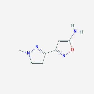molecular formula C7H8N4O B11796705 3-(1-Methyl-1H-pyrazol-3-yl)isoxazol-5-amine 