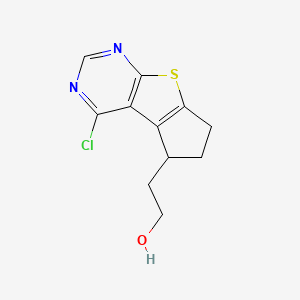molecular formula C11H11ClN2OS B11796710 2-(4-Chloro-6,7-dihydro-5H-cyclopenta[4,5]thieno[2,3-d]pyrimidin-5-yl)ethanol 