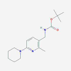 molecular formula C17H27N3O2 B11796731 tert-Butyl ((2-methyl-6-(piperidin-1-yl)pyridin-3-yl)methyl)carbamate 