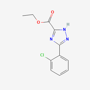 molecular formula C11H10ClN3O2 B11796774 ethyl 3-(2-chlorophenyl)-1H-1,2,4-triazole-5-carboxylate 