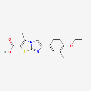 molecular formula C16H16N2O3S B11796820 6-(4-Ethoxy-3-methylphenyl)-3-methylimidazo[2,1-b]thiazole-2-carboxylic acid 