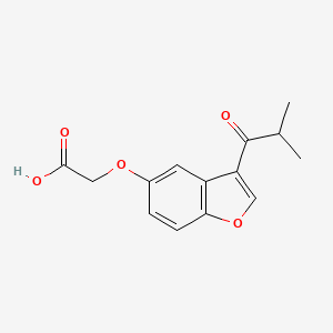 molecular formula C14H14O5 B11796872 2-((3-Isobutyrylbenzofuran-5-yl)oxy)acetic acid 