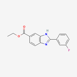 molecular formula C16H13FN2O2 B11796903 Ethyl 2-(3-fluorophenyl)-1H-benzo[d]imidazole-6-carboxylate 