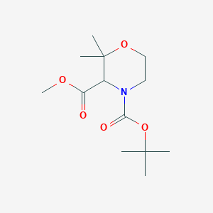 molecular formula C13H23NO5 B11796959 4-Tert-butyl 3-methyl 2,2-dimethylmorpholine-3,4-dicarboxylate 