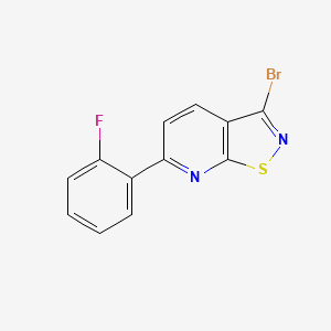 molecular formula C12H6BrFN2S B11796977 3-Bromo-6-(2-fluorophenyl)isothiazolo[5,4-b]pyridine 
