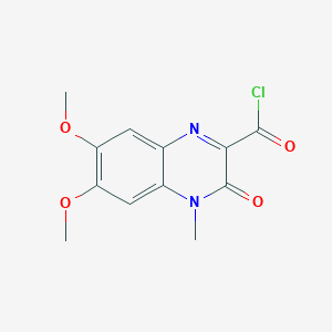 molecular formula C12H11ClN2O4 B011797 3,4-二氢-6,7-二甲氧基-4-甲基-3-氧代喹喔啉-2-甲酰氯 CAS No. 104077-15-8