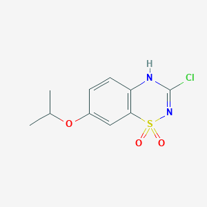 molecular formula C10H11ClN2O3S B11797045 3-Chloro-7-isopropoxy-2H-benzo[e][1,2,4]thiadiazine 1,1-dioxide 