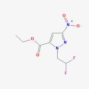 molecular formula C8H9F2N3O4 B11797062 Ethyl 1-(2,2-difluoroethyl)-3-nitro-1H-pyrazole-5-carboxylate 