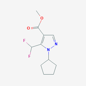 molecular formula C11H14F2N2O2 B11797092 Methyl 1-cyclopentyl-5-(difluoromethyl)-1H-pyrazole-4-carboxylate 