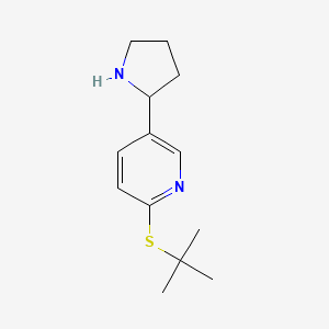 molecular formula C13H20N2S B11797118 2-(tert-Butylthio)-5-(pyrrolidin-2-yl)pyridine 