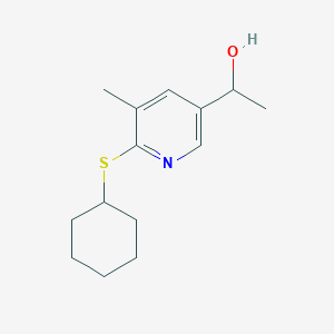 molecular formula C14H21NOS B11797125 1-(6-(Cyclohexylthio)-5-methylpyridin-3-yl)ethanol 