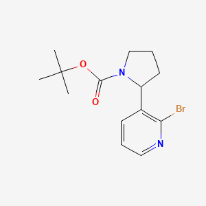 molecular formula C14H19BrN2O2 B11797197 tert-Butyl 2-(2-bromopyridin-3-yl)pyrrolidine-1-carboxylate 