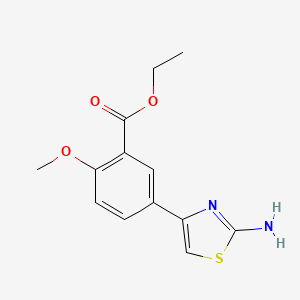 molecular formula C13H14N2O3S B11797212 Ethyl 5-(2-aminothiazol-4-yl)-2-methoxybenzoate 