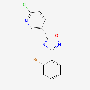 molecular formula C13H7BrClN3O B11797243 3-(2-Bromophenyl)-5-(6-chloropyridin-3-yl)-1,2,4-oxadiazole 