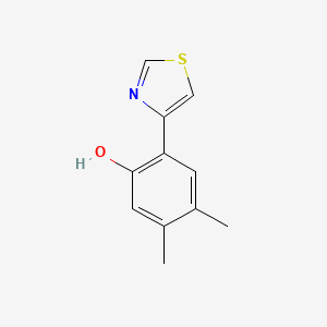 molecular formula C11H11NOS B11797327 4,5-Dimethyl-2-(thiazol-4-yl)phenol 