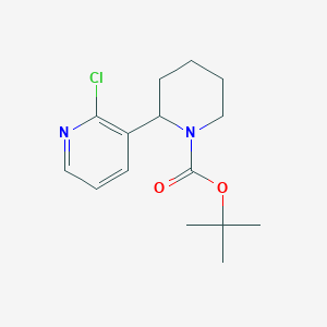 molecular formula C15H21ClN2O2 B11797336 tert-Butyl 2-(2-chloropyridin-3-yl)piperidine-1-carboxylate 