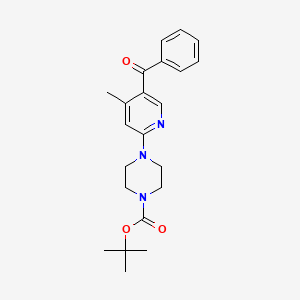 molecular formula C22H27N3O3 B11797376 tert-Butyl 4-(5-benzoyl-4-methylpyridin-2-yl)piperazine-1-carboxylate 
