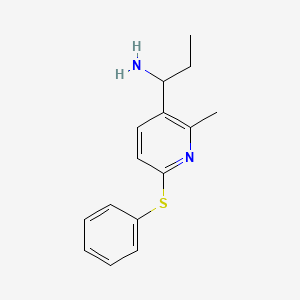 molecular formula C15H18N2S B11797414 1-(2-Methyl-6-(phenylthio)pyridin-3-yl)propan-1-amine 