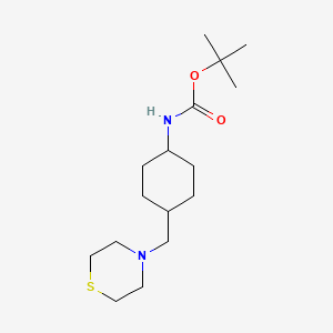 molecular formula C16H30N2O2S B11797415 Tert-butyl trans-4-(thiomorpholinomethyl)cyclohexylcarbamate 