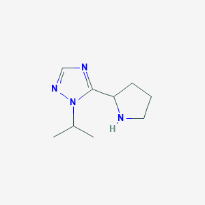 molecular formula C9H16N4 B11797450 1-Isopropyl-5-(pyrrolidin-2-yl)-1H-1,2,4-triazole 