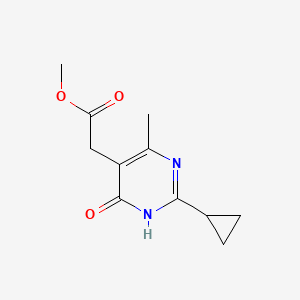 molecular formula C11H14N2O3 B11797477 Methyl 2-(2-cyclopropyl-4-hydroxy-6-methylpyrimidin-5-yl)acetate 