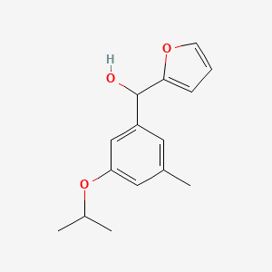 molecular formula C15H18O3 B11797493 Furan-2-yl(3-isopropoxy-5-methylphenyl)methanol 