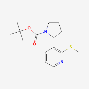 molecular formula C15H22N2O2S B11797534 tert-Butyl 2-(2-(methylthio)pyridin-3-yl)pyrrolidine-1-carboxylate 