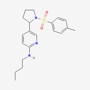 molecular formula C20H27N3O2S B11797592 N-Butyl-5-(1-tosylpyrrolidin-2-yl)pyridin-2-amine 