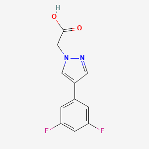 molecular formula C11H8F2N2O2 B11797635 2-(4-(3,5-Difluorophenyl)-1H-pyrazol-1-yl)acetic acid 