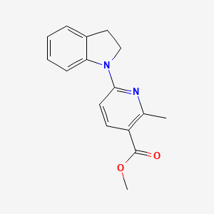 molecular formula C16H16N2O2 B11797747 Methyl 6-(indolin-1-yl)-2-methylnicotinate 