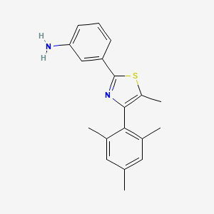 molecular formula C19H20N2S B11797809 3-(4-Mesityl-5-methylthiazol-2-yl)aniline 