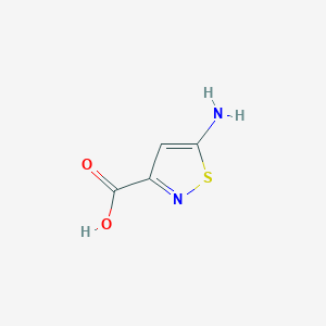 molecular formula C4H4N2O2S B11797820 5-Aminoisothiazole-3-carboxylic acid 