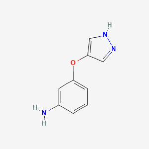 molecular formula C9H9N3O B11797835 3-((1H-Pyrazol-4-yl)oxy)aniline 