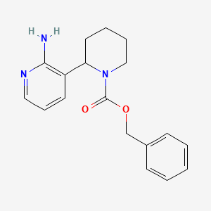 molecular formula C18H21N3O2 B11797858 Benzyl 2-(2-aminopyridin-3-yl)piperidine-1-carboxylate 